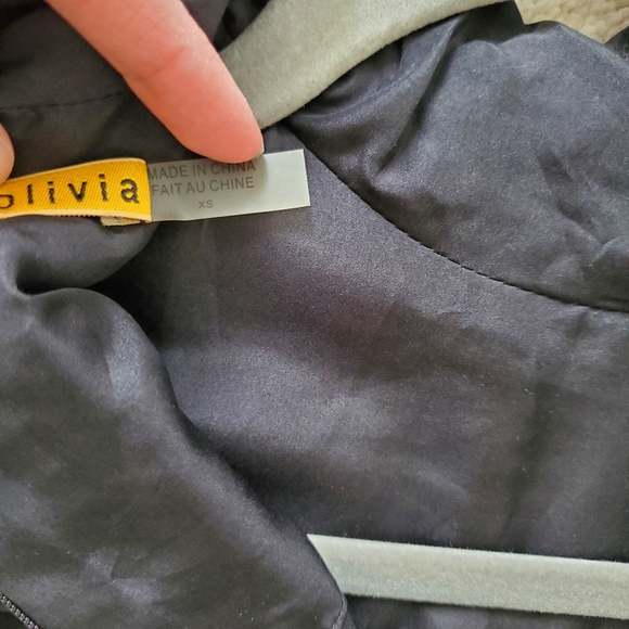 Alice + Olivia Black Silk Collar Dress szXS - Picture 8 of 16